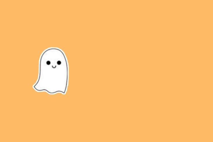 Glamorous cute ghost wallpaper for a spooktacular touch